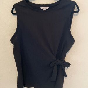 Nine West Sleeveless Black Side Tie Top Size XL